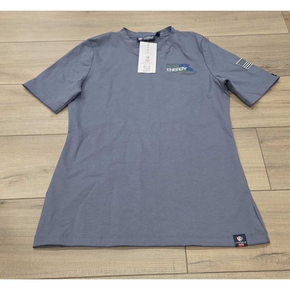 Tyndale Gray T Shirt Cat2/2112 Flame Resistant FR Embroidered Logo Size XS NWT
